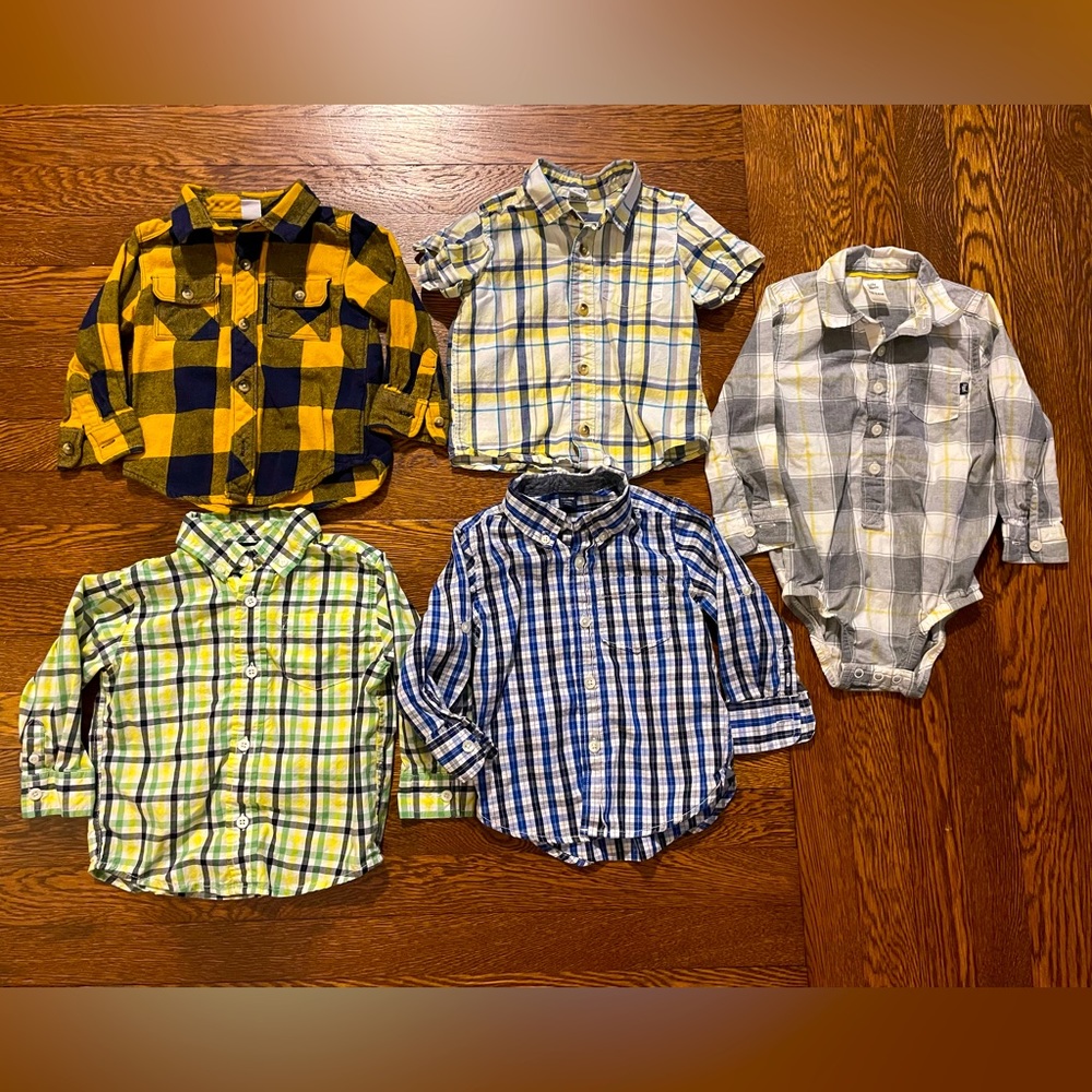 Button Down Collared Shirt Bundle Size 18-24 Months GAP Old Navy Gymboree